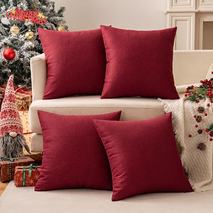 MIULEE Pack of 2 Decorative Outdoor Solid Waterproof Throw Pillow Covers Faux - Image 8