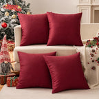MIULEE Pack of 2 Decorative Outdoor Solid Waterproof Throw Pillow Covers Faux - Image 8