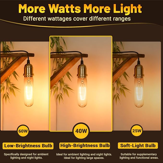 T10 Tubular Light Bulbs 40 Watt Incandescent Light Bulb, T10 Bulb, 120V 40W - Image 5