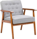 UNICOO® Mid-Century Retro Modern Accent Chairs, Solid Wood Armrest Lounge by UNICOO