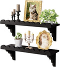 QsQueen Scalloped Wood Wall Shelf – 17 Inch Floating Shelf by QsQueen