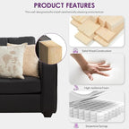 TYBOATLE Black Sectional Couches w/Side Pockets - Image 4