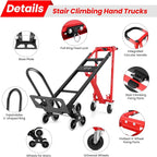 4-in-1 Hand Trucks Dolly 1000 LBS Stair Climbing Cart, Heavy Duty Industrial - Image 3