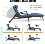 HOMREST Chaise Lounge Chairs Set of 6, PE Rattan Wicker Patio Lounge Chair - Image 4