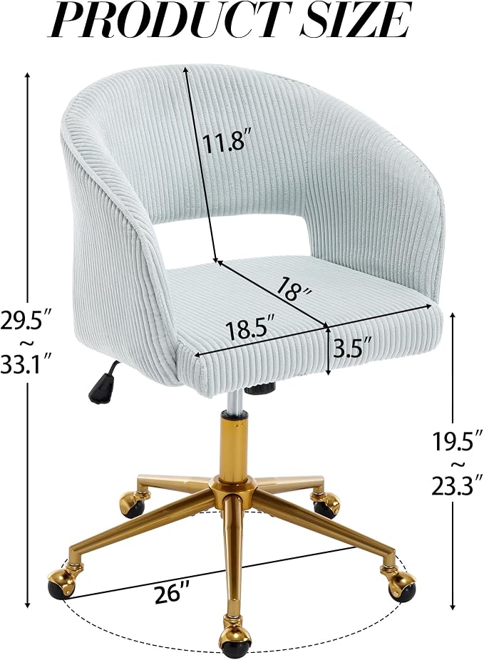 KCC Home Office Chair Swivel Desk Chair Accent Armchair Upholstered Modern - Image 3