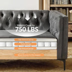 HULALA HOME 84" W Faux Leather Sofa Couch - Image 5