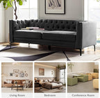HULALA HOME 84" W Faux Leather Sofa Couch - Image 7