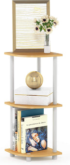 Furinno TURN-N-TUBE Corner Shelf, 3-Tier Corner Bookshelf, Display Storage by Furinno-FitsYourSpaceFitsYourBudget