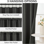 MIULEE 84 Inch Length Dark Grey Blackout Bedroom Curtains Set of 4 | Thermal - Image 3