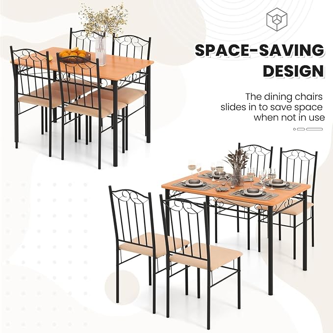 NAFORT 5-Piece Vintage Rectangular Table Set - Image 3