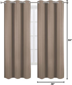 Cappuccino Thermal Blackout Curtains/38 x 84 Inch/Set of 2 Panels Room - Image 9
