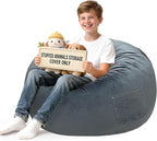 Lukeight Stuffed Animals Storage Bean Bag Chair Cover by Lukeight