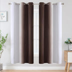 Brown and Greyish White Blackout Curtains - Image 2