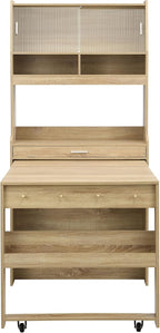 HRVEOCEI Folding Dining Tables for Small Spaces, Buffet Cabinet - Image 9