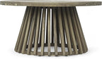 Merax Patio Outdoor Acacia Wood Round Coffee Table - Image 5