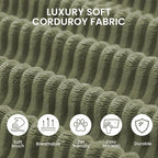 79'' Corduroy Sleeper Couch Bed, No Assembly Modular Floor Sofa - Image 5