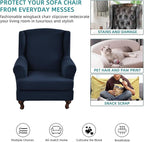 KRFOONN Stretch Wing Chair Slipcovers Printed 2 Piece Wingback Chair Covers - Image 5
