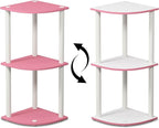 Furinno TURN-N-TUBE Corner Shelf, 3-Tier Corner Bookshelf, Display Storage - Image 3