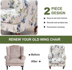HAOYONG Wing Chair Slipcovers Elastic Printed Wingback Chair Covers 2 Pieces - Image 7