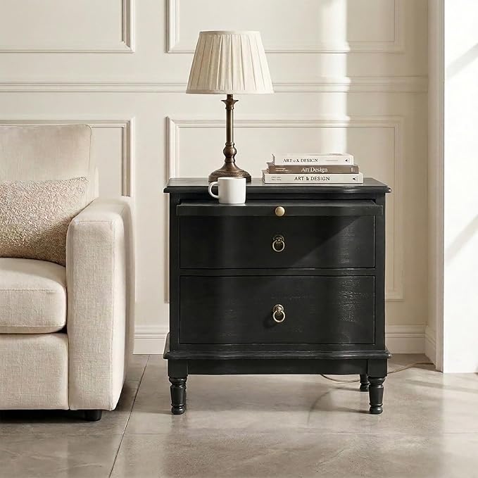 HULALA HOME Solid Wood Storage End Table by HULALAHOME