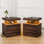 HOMMPA Set of 2 Rustic Nightstand by Hommpa