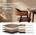 HNY Modern Dining Room Arm Chairs Set of 2, Retro Faux Leather Upholstered - Image 5