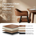HNY Modern Dining Room Arm Chairs Set of 4, Retro Faux Leather Upholstered - Image 5
