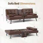 Shahoo Convertible Folding Futon Sofa Bed Sleeper Couch - Image 2