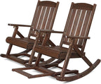 VINGLI Wooden Porch Rocking Chair, Heavy Duty Outdoor Rocking Chair by VINGLI