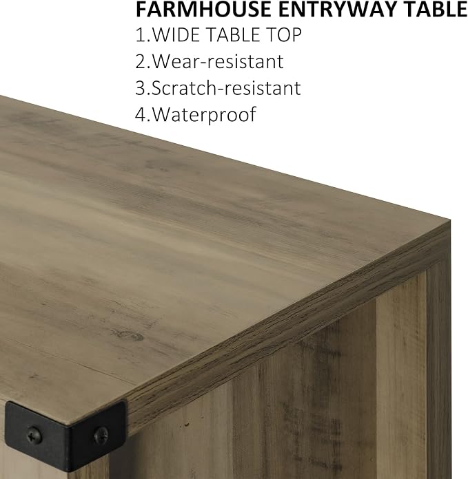 Mufico Sofa Table Console Table, Coffee Bar Cabinet, 31.5 L x 13.8 D x 34.65 H - Image 7