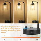 Industrial Table Lamps for Bedrooms Set of 2 - Image 3