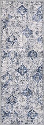 Lahome Moroccan Washable Runner Rug, 2x6 Blue Kitchen Runners - Image 3