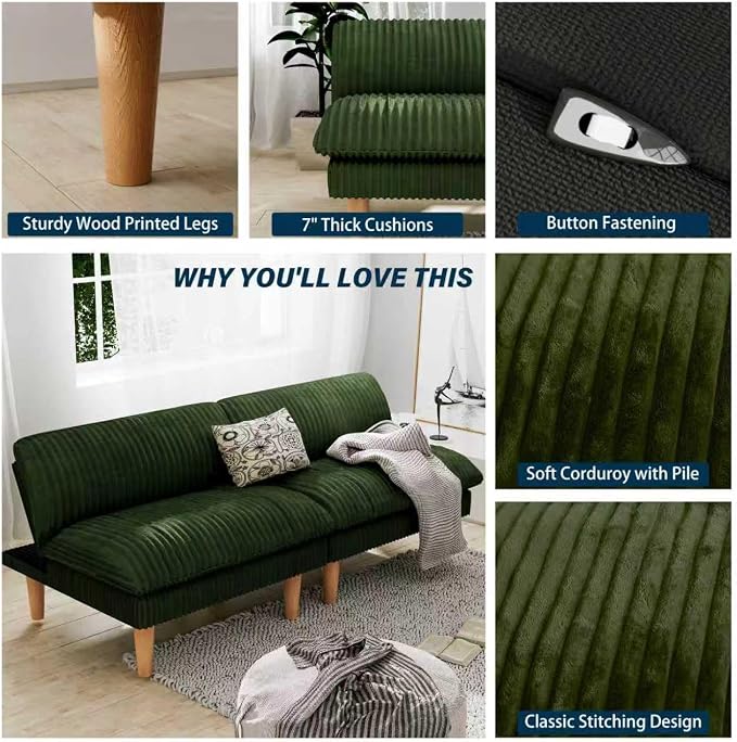 Ribilake 69" Futon Sofa Bed, 4 in 1 Multi-Function Couch Sleeper - Image 7