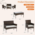 Sweetcrispy 4-Piece Patio Furniture Set, Weather-Resistant PE Rattan Wicker - Image 3
