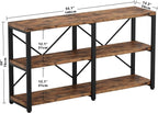 IRONCK Bookshelf Double Wide 55 in 3-Tier, Industrial Bookcases, Wood and Metal - Image 2