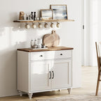 WAMPAT 34’‘ White Buffet Cabinet - Image 3