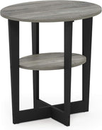 Furinno JAYA Side Table, 2-Tier Round Modern End Table - Image 6