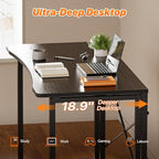 Huuger Folding Desk for Small Spaces, 39.3 Inch Foldable Computer Table - Image 4