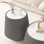 19.68" Round Marble End Table, Modern Cup Shaped Side Table - Image 7