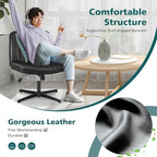 OLIXIS Criss Cross Legged Chairs Armless No Wheels Wide Seat Height Adjustable - Image 5