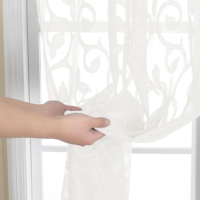Furman Ivory Sheer Curtains 96 inches Long - Image 5