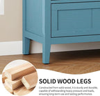 31.5" Blue Accent Storage Cabinet, Modern 3-Drawer Decorative Sideboard - Image 4