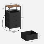 JARHETUN Nightstand Set of 2, Night Stands - Image 3