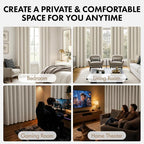 MIULEE 4 Panels Set Beige White Blackout Curtains 63 Inch Length Bedroom | - Image 4