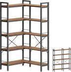Huuger 5 Tier Bookshelf, L Shaped Corner Bookshelf by Huuger