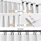 Joydeco 96 Inch 60% Blackout Curtains 2 Panels, Semi Sheer Blackout Curtains - Image 2