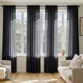 MIULEE Black Sheer Curtains 84 Inches Long 4 Panels 42 x 84 Inches | Light by MIULEE