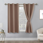 Blackout Curtains for Bedroom, Cappuccino, 38 x 54 Inch, 2 Panels | Thermal - Image 9