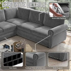 118" L-Shaped Sleeper Couch Bed - Image 4