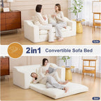 61" Convertible Sofa Bed Loveseat, Memory Foam Boneless Floor Couch - Image 4
